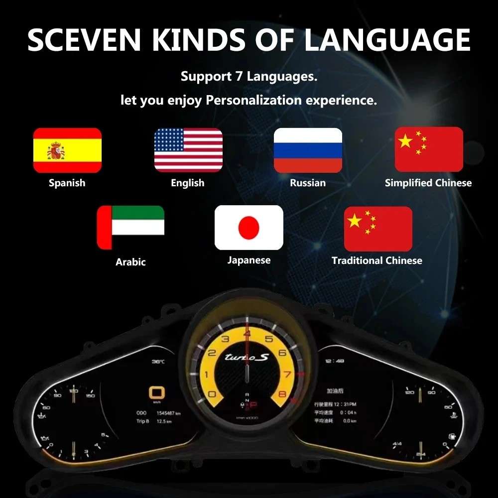 Car Craft Compatible With Porsche Cayenne 2011-2018 Dashboard Lcd Speed O Meter Android Player Digital Instrument Cluster Screen Speedometer Display Car 12.3 Inch CC-8434 - CAR CRAFT INDIA