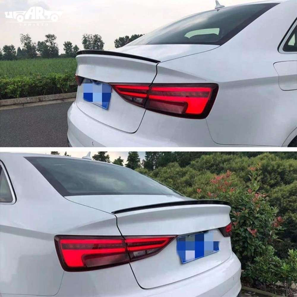 Car Craft Compatible With Audi A3 S3 2014-2020 Rear Trunk Wing Boot Spoiler Lip Splitter Skirt Ar-audi-002 Cf Carbon Fiber Look - CAR CRAFT INDIA