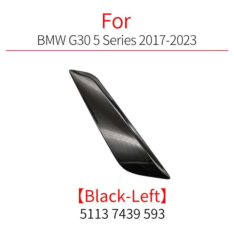 Car Craft Compatible With Bmw 5 Series G30 F90 2017-2024 Side Fender Decorative Bright Electroplated Strip Trim 51747439013 Left Black CC-8098 - CAR CRAFT INDIA