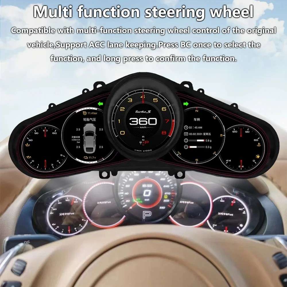 Car Craft Compatible With Porsche Cayenne 2011-2018 Dashboard Lcd Speed O Meter Android Player Digital Instrument Cluster Screen Speedometer Display Car 12.3 Inch CC-8434 - CAR CRAFT INDIA