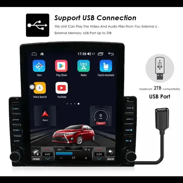 Universal 2 Din Vertical Screen Car Stereo Android GPS