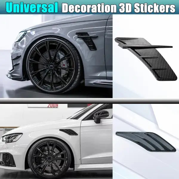 Universal for Audi A3 8P 8V A4 B8 A5 A6 C7 A7 A8 RS5 RS6 RS7 S3 S4 S5 TT Car Air Flow Intake Hood Fender Side Vents Decoration