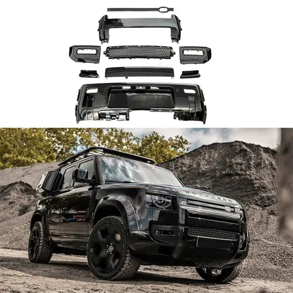 Upgrade 007 Black Front Rear Bumper Grille Body Kit Exterior for New Defender 2020+