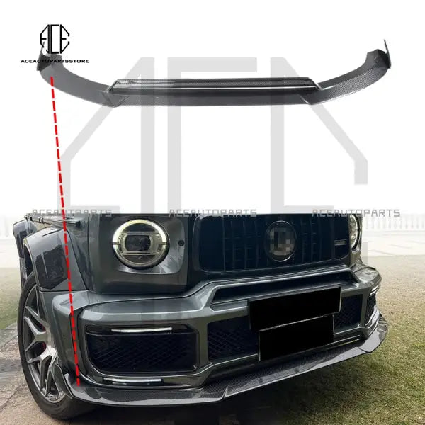 Upgrade Rocket B900 Style Dry Carbon Fiber Body Kit Front Lip for Benz G-Wagon W464 W463A G500 G55 G63 2019-2022