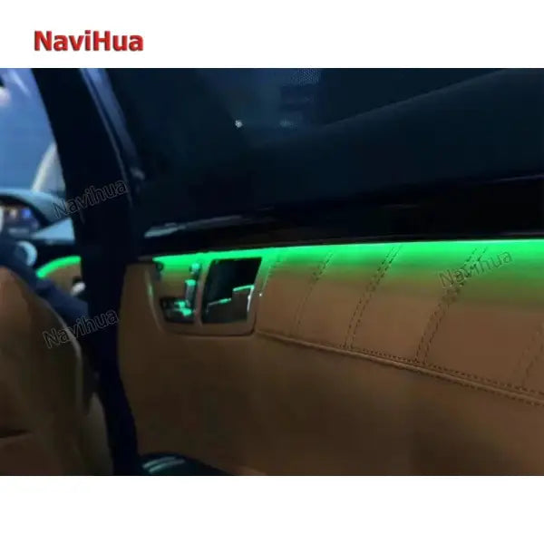 Upgraded Car Interior LED Decorative Ambient Light for Mercedes Benz S Series W221 Dashboard Door Lamp for W222 Models