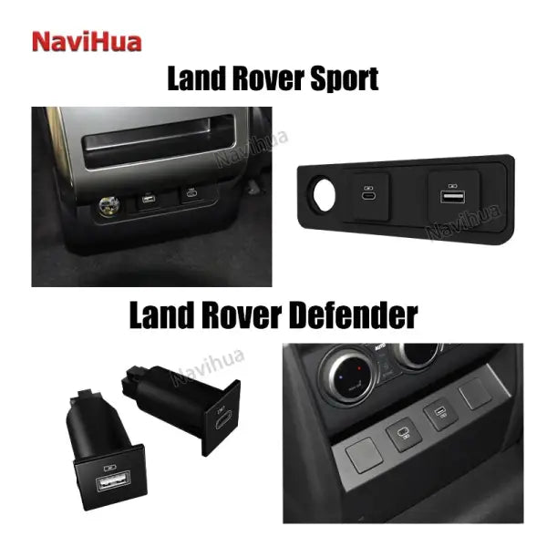 USB Type-C 2 Port Car Rear Mobile Phone Fast Charging Port for Land Rover Range Rover Sport for Land Rover Defender