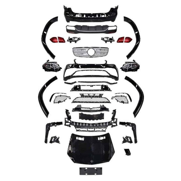 Car Craft Compatible With Mercedes Benz Gl W166 2012-2016 Upgrade Facelift Convert To Gls W166 Amg Bodykit Bumper Headlight Taillight Trunk Skirts 1:1