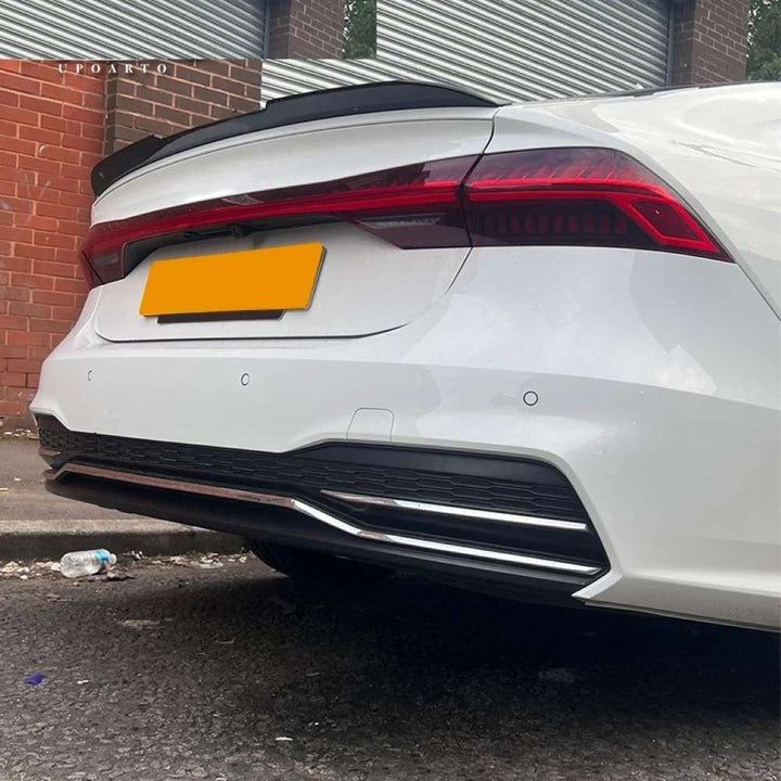 Car Craft Compatible With Audi A7 2019+ Rear Trunk Wing Boot Spoiler Lip Splitter Skirt Usa Ar-audi-043 Cf Carbon Fiber Look - CAR CRAFT INDIA
