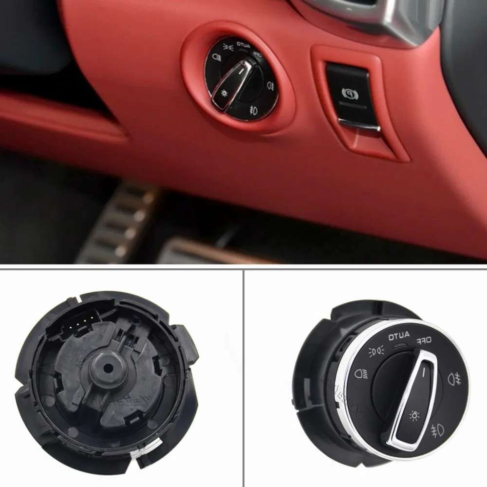 Car Craft Compatible With Porsche Cayenne 2011-2018 Macan 2014-2018 Headlamp Headlight Fog Light Lamp Switch Knob Assembly 95861353305 - CAR CRAFT INDIA