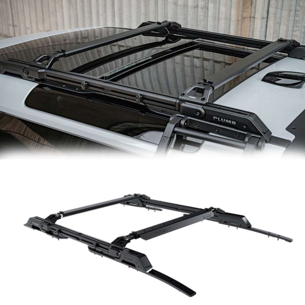 Car Craft Compatible With Range Land Rover Defender 2020-2025 90 Plumb M-one Adjustable Slimline Roof Rail Rack Plumb-015 - CAR CRAFT INDIA