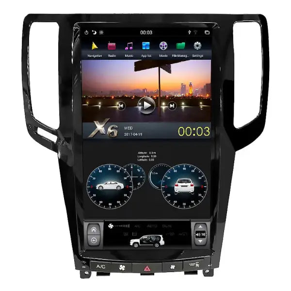 Vertical Screen 13.6 Inch Car DVD Player Audio Car Stereo GPS Navigation for Infiniti G25 G35 G37 2007-2013