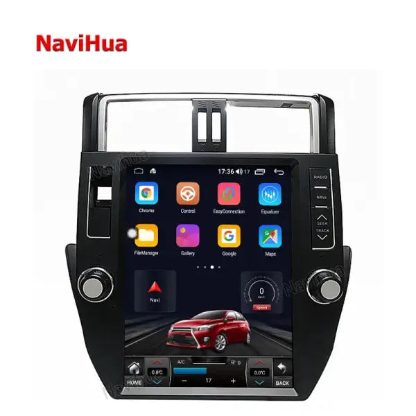 Vertical Screen Android Auto Head Unit Monitor Multimedia Car Radio for Tesla Style Toyota Prado 2014-2017