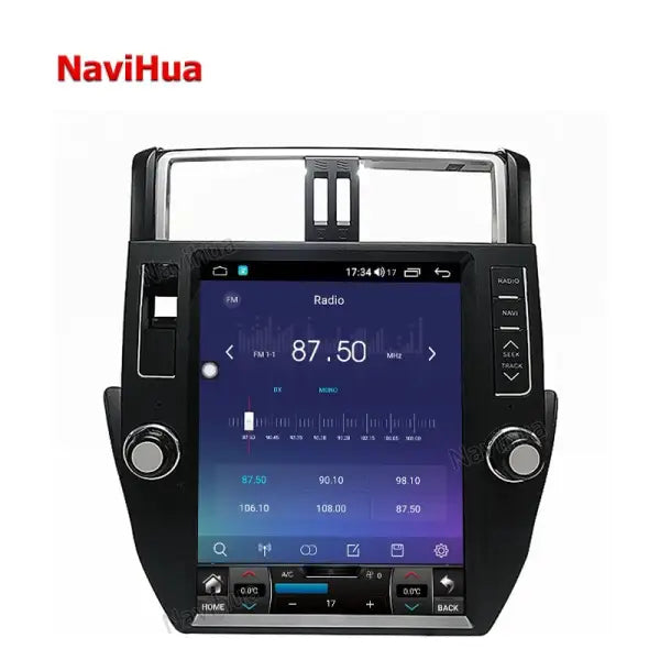 Vertical Screen Android Auto Head Unit Monitor Multimedia Car Radio for Tesla Style Toyota Prado 2014-2017
