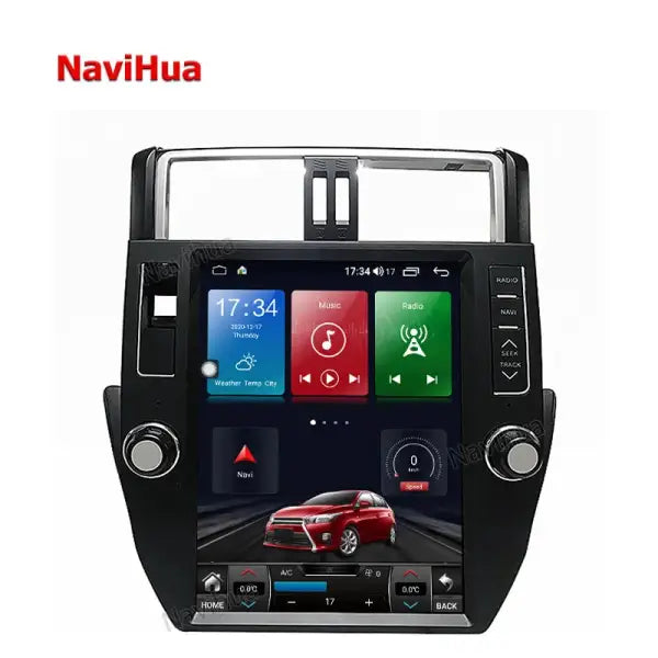 Vertical Screen Android Auto Head Unit Monitor Multimedia Car Radio for Tesla Style Toyota Prado 2014-2017