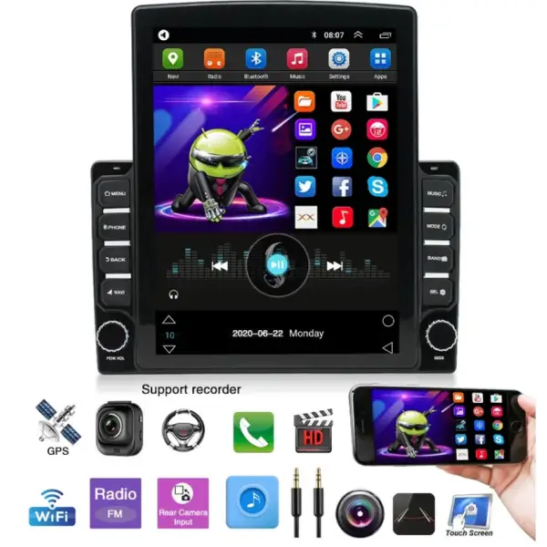 Vertical Touch Screen 2 Din Android Car Radio Video Player Auto Stereo Monitor GPS Navigation Universal for Tesla Style