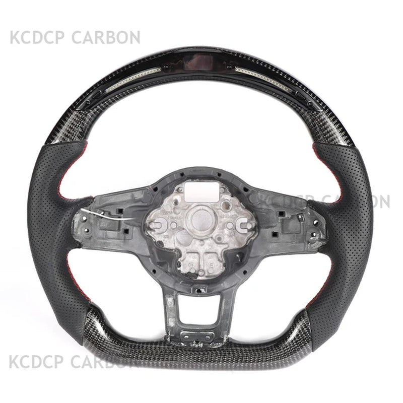 For Volkswagen Golf 7.5 GT-I MK7 V-W Pol-O GT-S GT-D GT-E Scirocc-O R Passa-T CC R-Line LED Carbon Fiber Steering Wheel