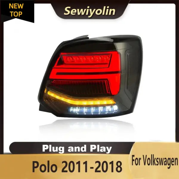 For Volkswagen Polo 2011-2018 Car Animation LED Trailer Lights Tail Lamp Rear DRL Signal Automotive Plug and Play