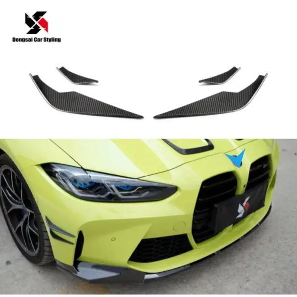 VS Style Dry Carbon Front Bumper Lips Side Canards for BMW G80 M3 G82 G83 M4 2021-IN