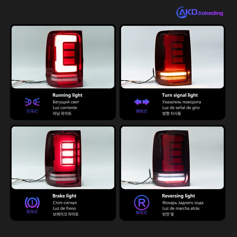 VW Amarok Tail Lights 2010-2020 Amarok LED Tail Lamp LED DRL Dynami Signal Brake Reverse