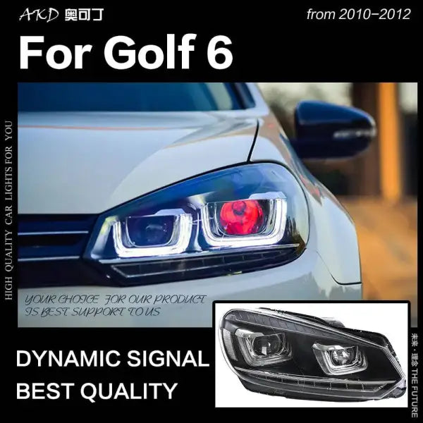 VW Golf 6 Headlight 2009-2012 Dynamic Signal Golf6 LED DRL