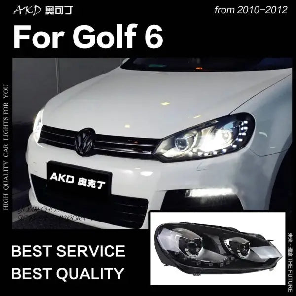 VW Golf 6 Headlights 2009-2012 Golf6 LED Headlight LED DRL