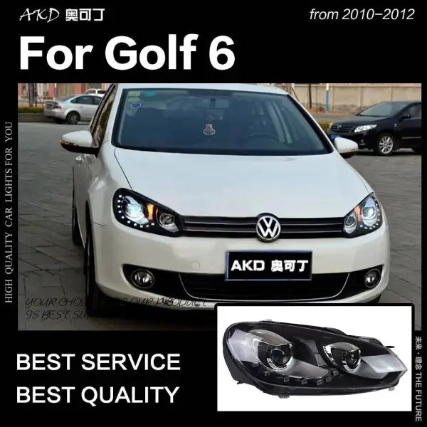 VW Golf 6 Headlights 2009-2012 Golf6 LED Headlight LED DRL