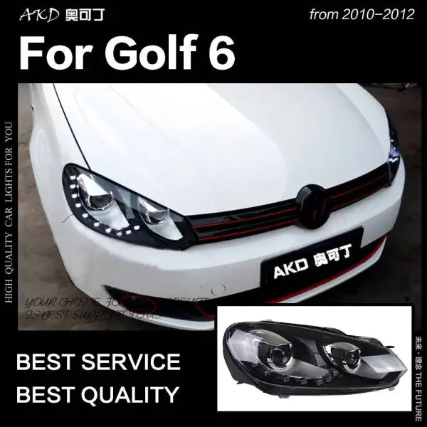 VW Golf 6 Headlights 2009-2012 Golf6 LED Headlight LED DRL