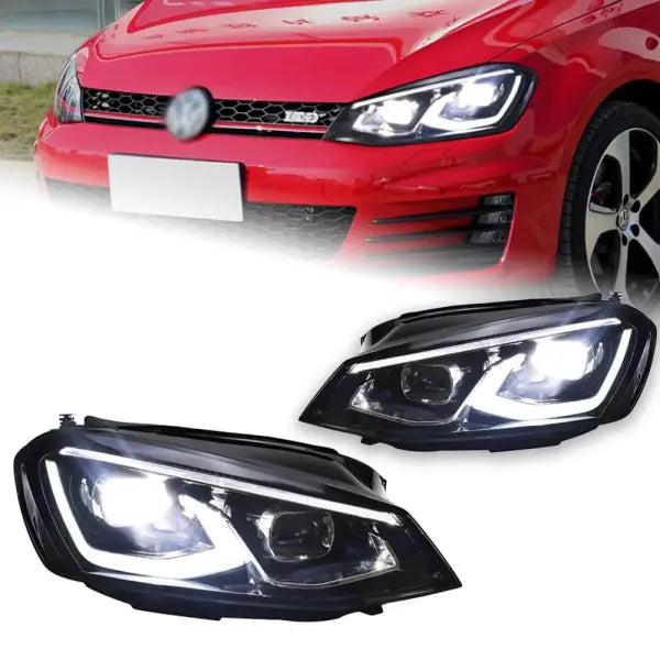 VW Golf 7 Headlight 2013-2017 Golf7 All LED Headlights DRL Head Lamp Projector Lens Low High Beam