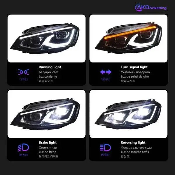 VW Golf 7 Headlight 2013-2017 Golf7 All LED Headlights DRL