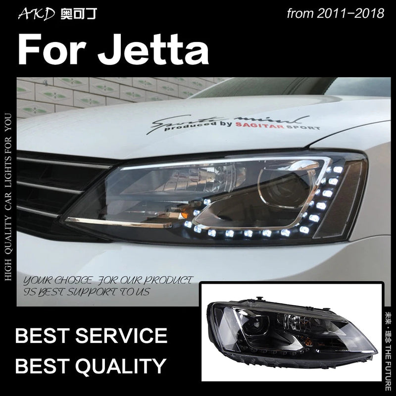 VW Jetta Headlights 2011-2018 Jetta Gli LED Headlight Europe Version Led Drl Hid Bi Xenon
