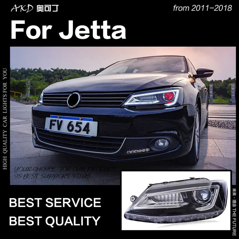 VW Jetta Headlights 2011-2018 Jetta Mk6 Mk7 LED Headlight A5 Design Led Drl Hid Bi Xenon