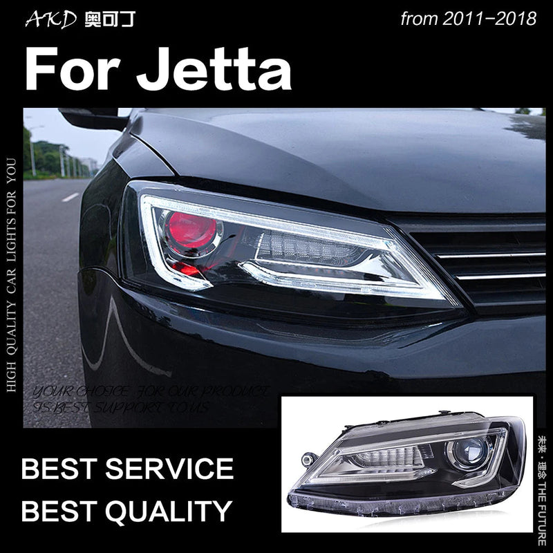 VW Jetta Headlights 2011-2018 Jetta Mk6 Mk7 LED Headlight A5 Design Led Drl Hid Bi Xenon