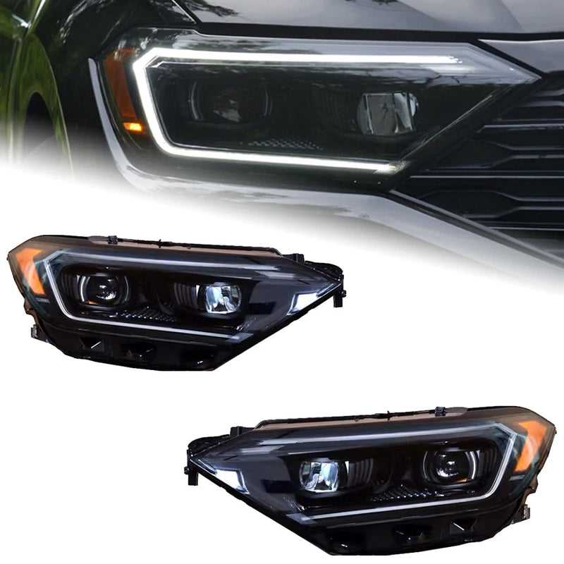 VW Jetta Sagitar Headlights 2019-2022 Jetta Mk7 LED Headlight Design Led Drl Hid Bi Xenon