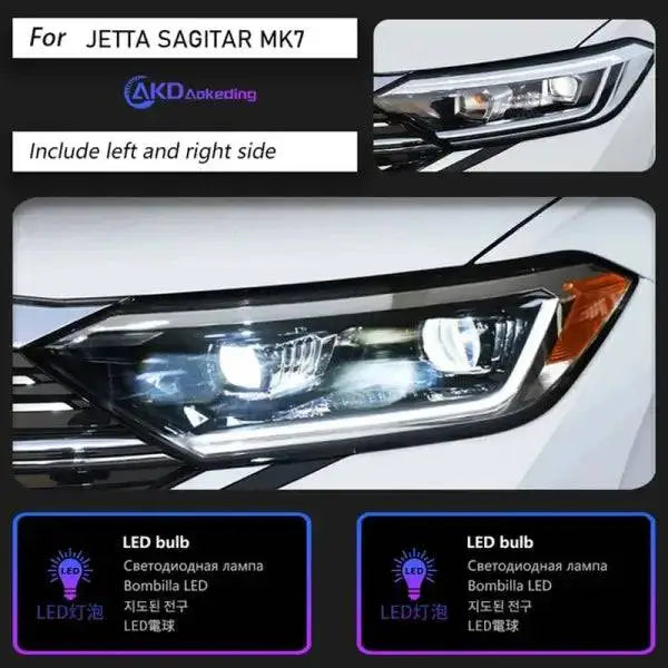 VW Jetta Sagitar Headlights 2019-2023 Jetta Mk7 LED