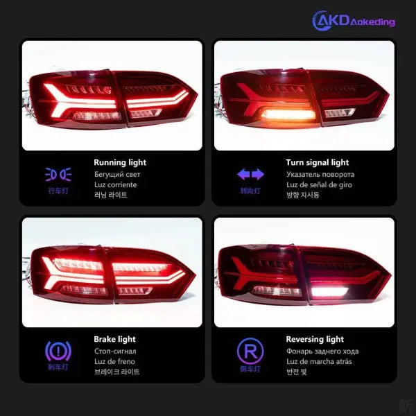 VW Jetta Tail Lights 2011-2014 Audi-Design Jetta Mk6 LED