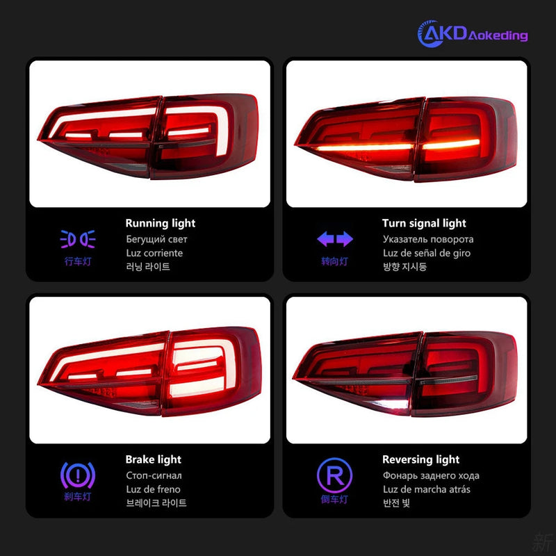 VW Jetta Tail Lights 2015-2018 Jetta Mk6 LED Tail Lamp LED DRL Dynami Signal Brake Reverse