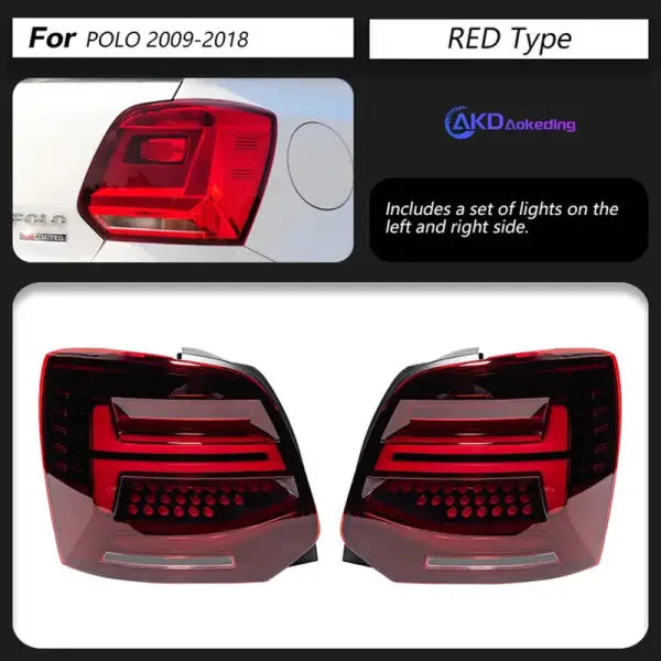 Vw Polo Tail Lights 2011-2018 New Polo LED Tail Lamp LED DRL Dynamic Signal Brake Reverse