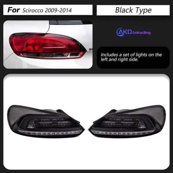 VW Scirocco Tail Lights 2009-2014 Dynamic Smoke LED Tail