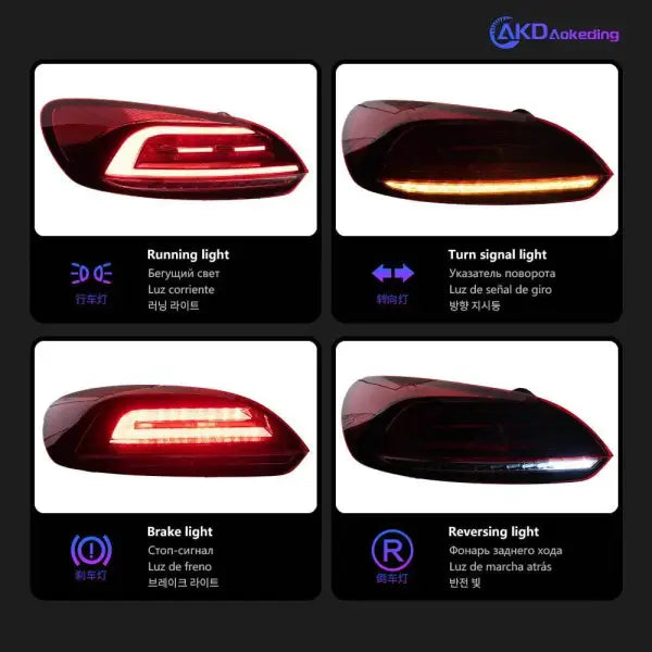 VW Scirocco Tail Lights 2009-2014 Dynamic Smoke LED Tail