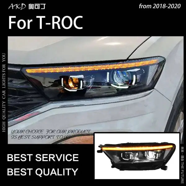 VW T-ROC Headlights 2017-2020 T-ROC LED Headlight Dynamic