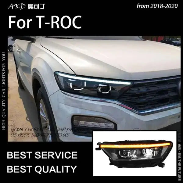 VW T-ROC Headlights 2017-2020 T-ROC LED Headlight Dynamic