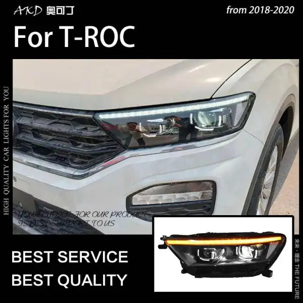 VW T-ROC Headlights 2017-2020 T-ROC LED Headlight Dynamic