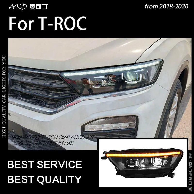 VW T-ROC Headlights 2017-2020 T-ROC LED Headlight Dynamic Signal Led Projector Lens DRL