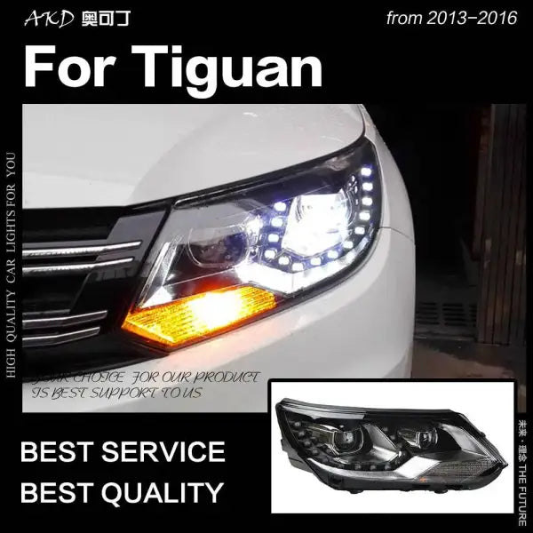 VW Tiguan Headlights 2013-2016 Tiguan LED Headlight DRL Hid