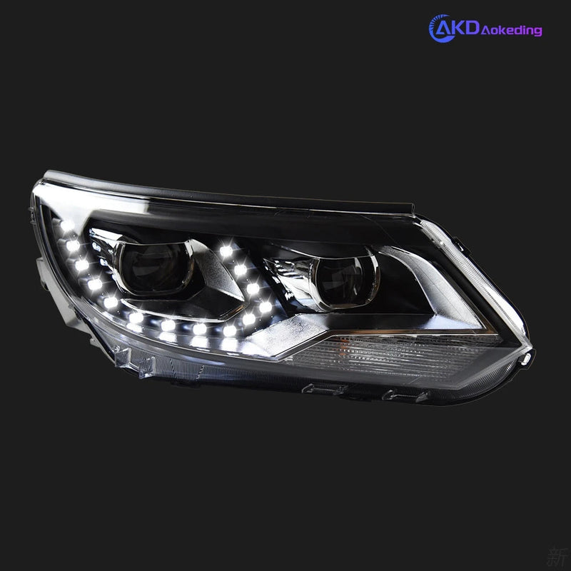 VW Tiguan Headlights 2013-2016 Tiguan LED Headlight DRL Hid Head Lamp Angel Eye Bi Xenon Beam