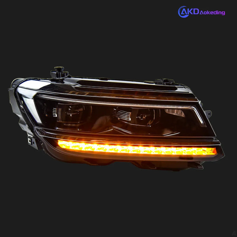VW Tiguan Headlights 2017-2021 Tiguan LED Headlight DRL Hid Head Lamp Angel Eye Bi Xenon Beam