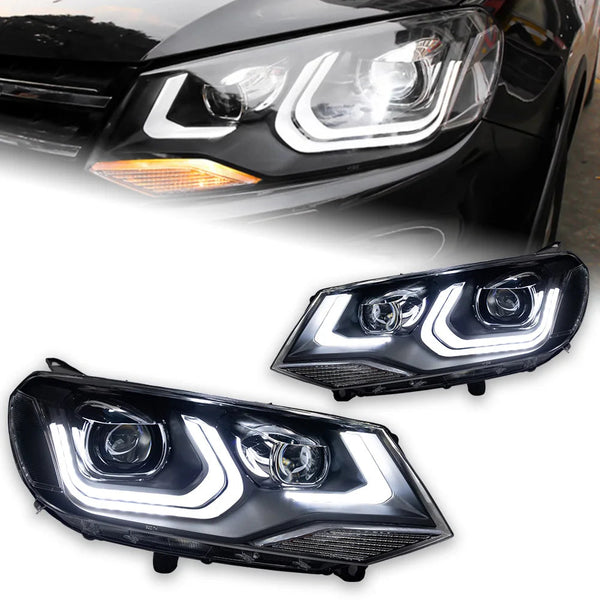 VW Touareg LED Headlight 2011-2015 Touareg LED DRL Hid Option Head Lamp Angel Eye Bi Xenon Beam