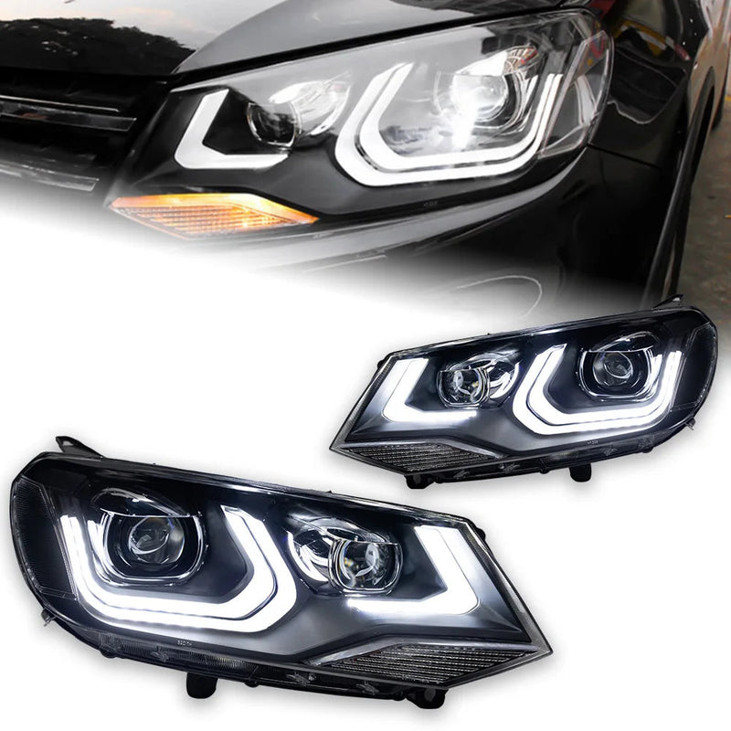 VW Touareg LED Headlight 2011-2015 Touareg LED DRL Hid Option Head Lamp Angel Eye Bi Xenon Beam