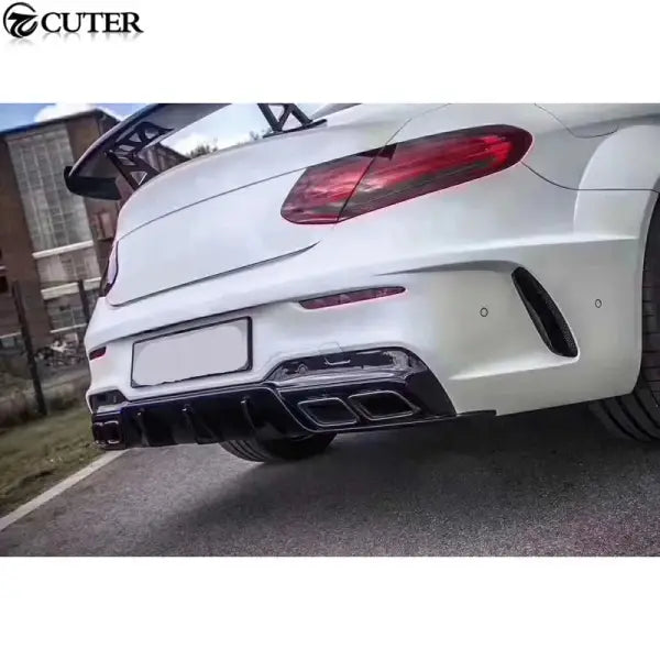 W205 C63 Pd Style Wide Car Body Kit Carbon Fiber Pp Front Bumper Rear Bumper Fender Side Skirts for Benz W205 C63 Amg 14-18