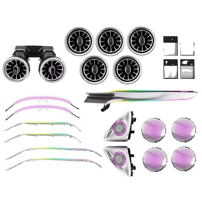 Car Craft Compatible With Mercedes Glc W253 X253 X253 2015-2022 Ambient Ambiance Led Light Vents Speaker Decorative Interior Kit 64 Colors Atmosphere Lamp Kits Rhd Car 7 In 1 - CAR CRAFT INDIA